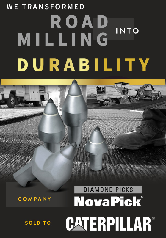 We transformed road milling into durability. NovaPick was purchased by Caterpillar in 2012.